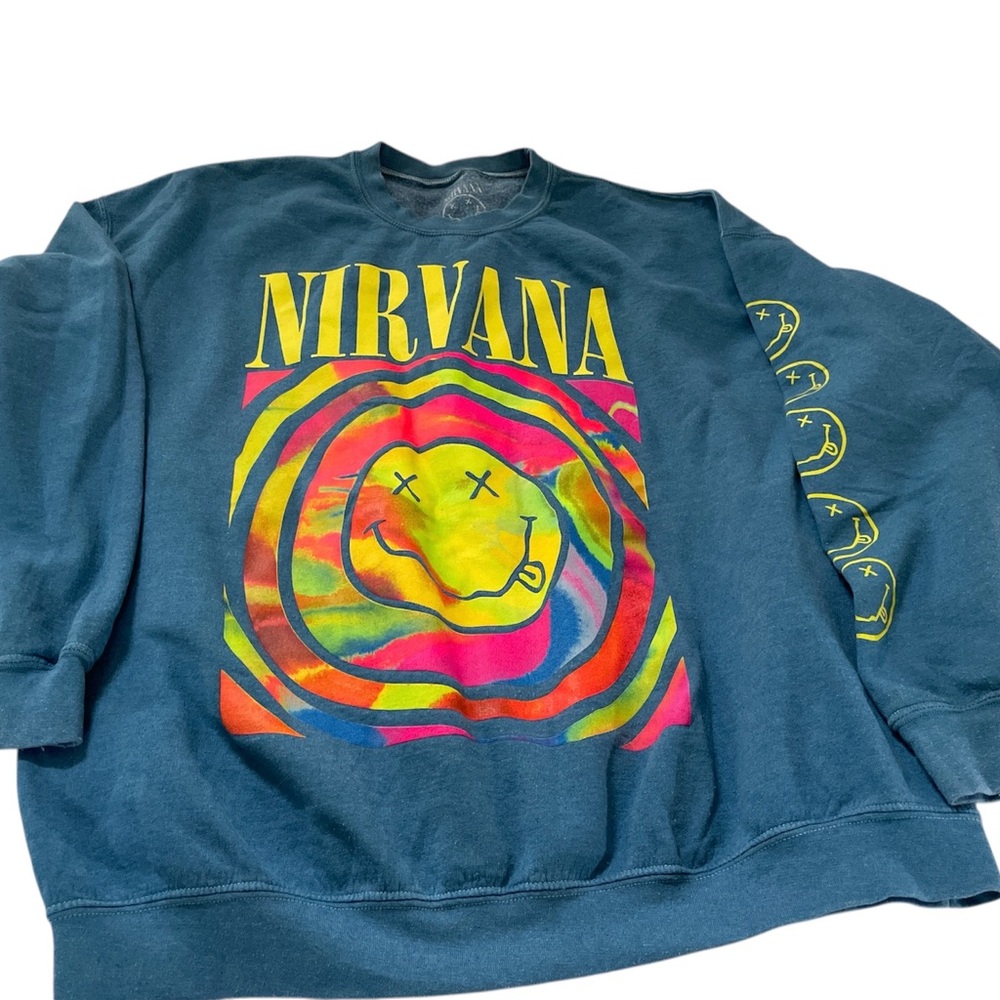 Urban Outfitters NIRVANA Multicolor Graphic Crewneck Sweater